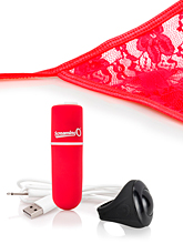 Tanga Com Vibração Comando À Distância - Vermelho