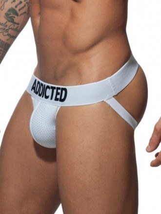 Jock Strap Push-Up Perfurado - Branco