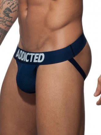 Jock Strap Push-Up Perfurado - Azul Escuro