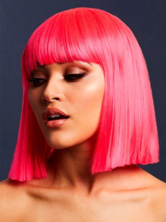 Peruca Lola Rosa Neon - Alta Qualidade
