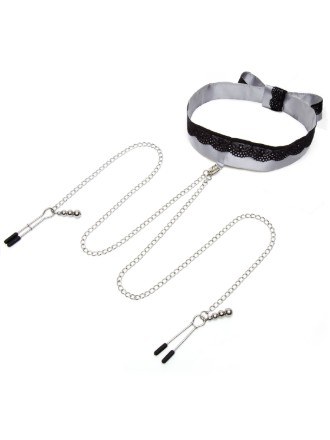 Pinças para Mamilos & Gargantilha 50 Sombras de Grey – Play Nice